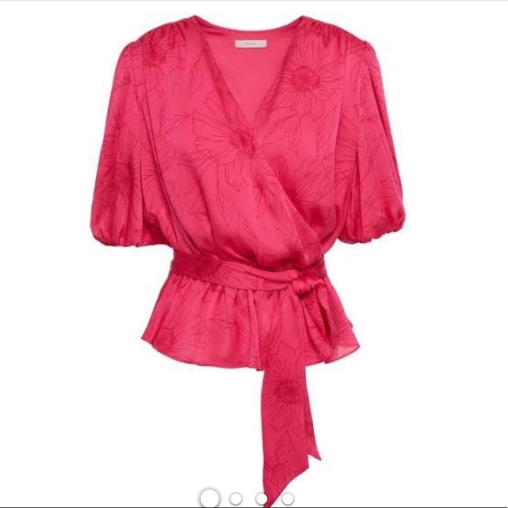 Joie Half Sleeve Black Top with Tie , Resort 20,